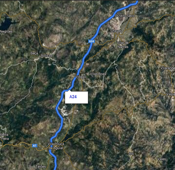 Vista aérea da A24 no Alto Tâmega 