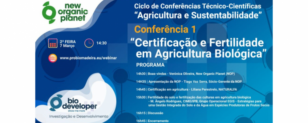 7 de março | Webinar: Certificação e Fertilidade em Agricultura Biológica