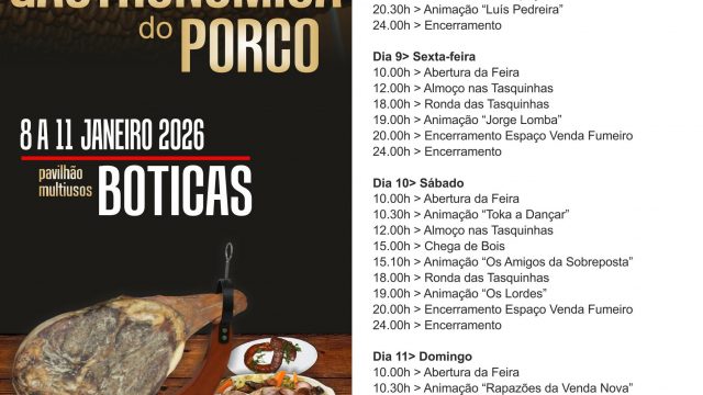 8 – 11 janeiro | XXVIII FEIRA GASTRONÓMICA DO PORCO | Boticas