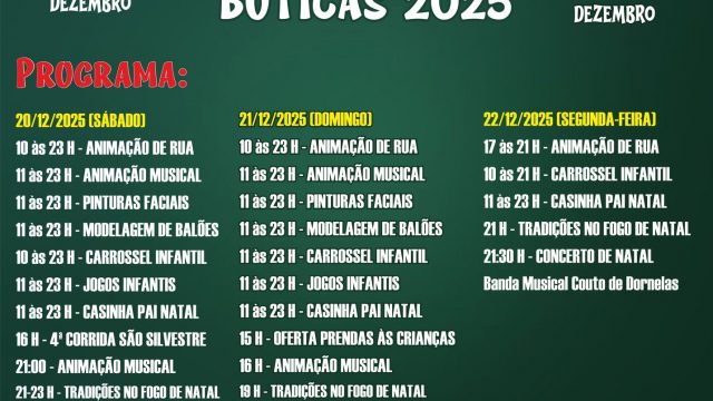 20 a 22 de dezembro de 2025 | Mercado de Natal de Boticas