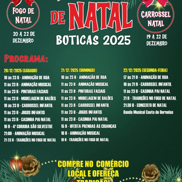 20 a 22 de dezembro de 2025 | Mercado de Natal de Boticas
