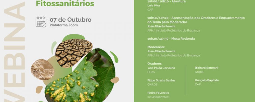 Webinário “Alterações Climáticas e Novos Problemas Fitossanitários”